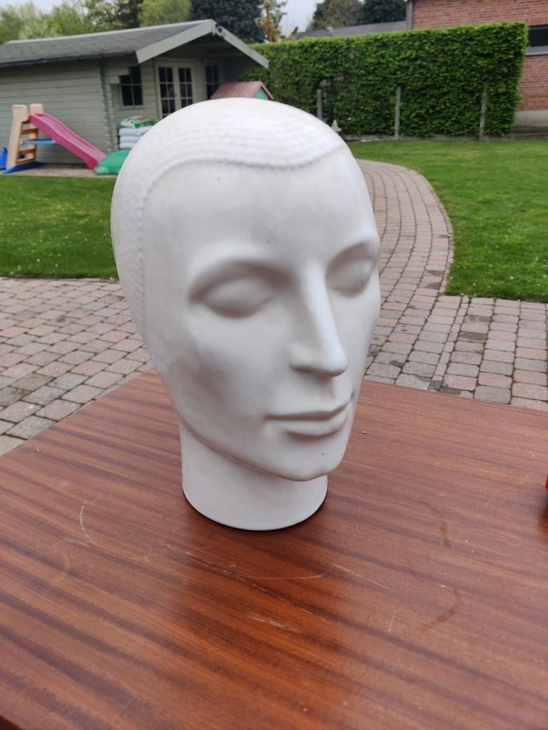 Vintage keramieken mannequin hoofd, Antiek en Kunst, Ophalen