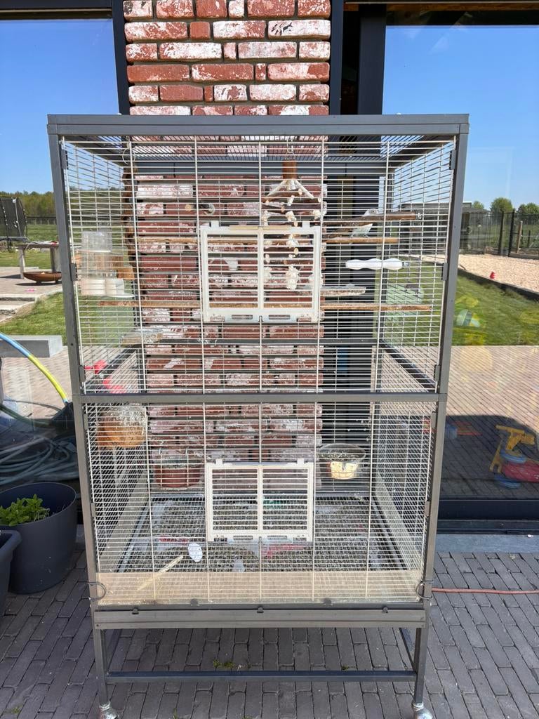 Koppeltje fischeris met kooi, Ophalen, Zo goed als nieuw