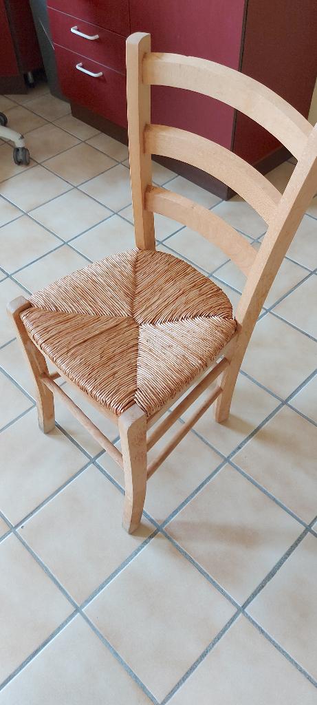 Chaise bois / osier, Maison & Meubles, Enlèvement, Utilisé, Bois