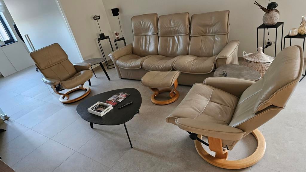 Lederen zetelset – 3-zit + 2 verstelbare zetels, Enlèvement, Cuir