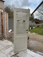 Witte lamellendeur voor binnen of buiten, Doe-het-zelf en Bouw, Ophalen, Gebruikt, Hout, Overige typen