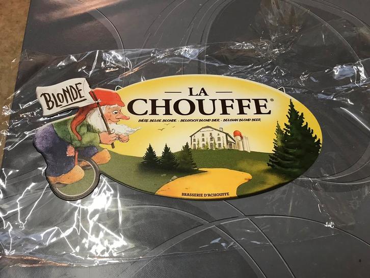 Panneau d'affichage en métal Chouffe, Collections, Marques & Objets publicitaires, Neuf, Panneau publicitaire, Enlèvement ou Envoi