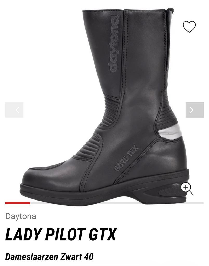 Motorlaarzen dames Daytona Lady Pilot GTX met hak +6cm mt40, Enlèvement ou Envoi, Neuf, sans ticket, Femmes, Bottes