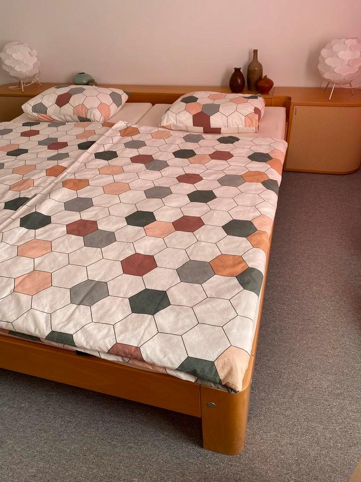 AUPING tweepersoonsbed bed in beuk met ombouw, Huis en Inrichting, Slaapkamer | Complete slaapkamers, Gebruikt, Tweepersoons, Ophalen