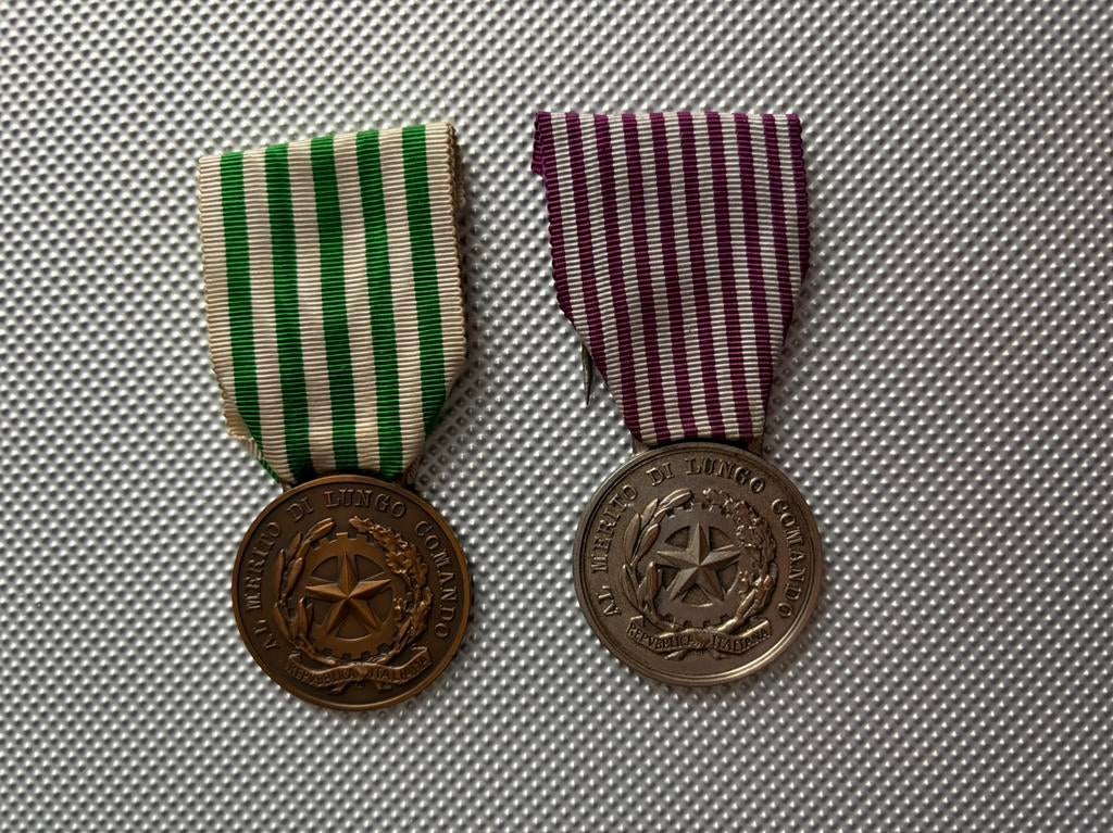 Italiaanse medailles voor langdurige dienst, Ophalen of Verzenden, Landmacht, Lintje, Medaille of Wings