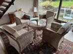 Ensemble de fauteuils en rotin + table en verre, Maison & Meubles, Enlèvement, Utilisé