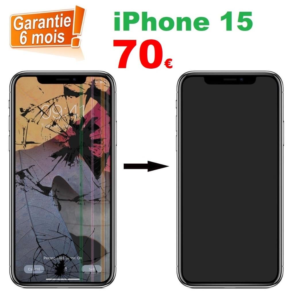 Remplacement /Réparation écran iPhone 15 Garantie 6 mois, Enlèvement, Apple iPhone