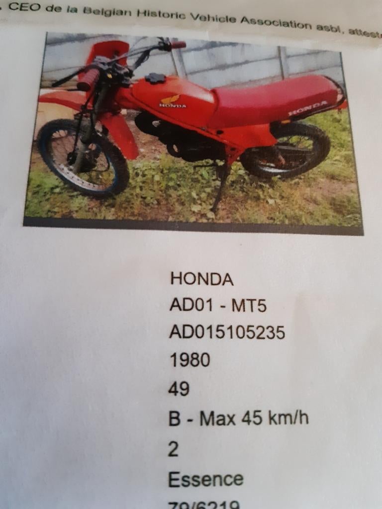 Projet Honda MT5 de 1980 avec papiers., Particulier