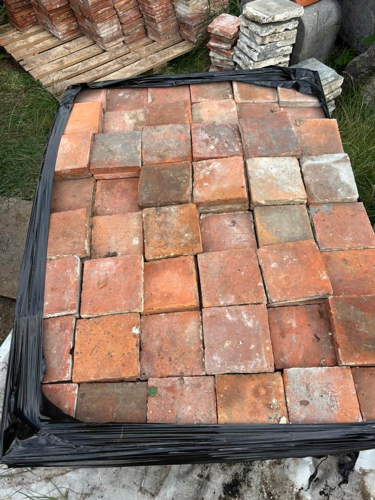 Lot antieke terracotta tegels Voor info BELLEN 0474220705, Enlèvement