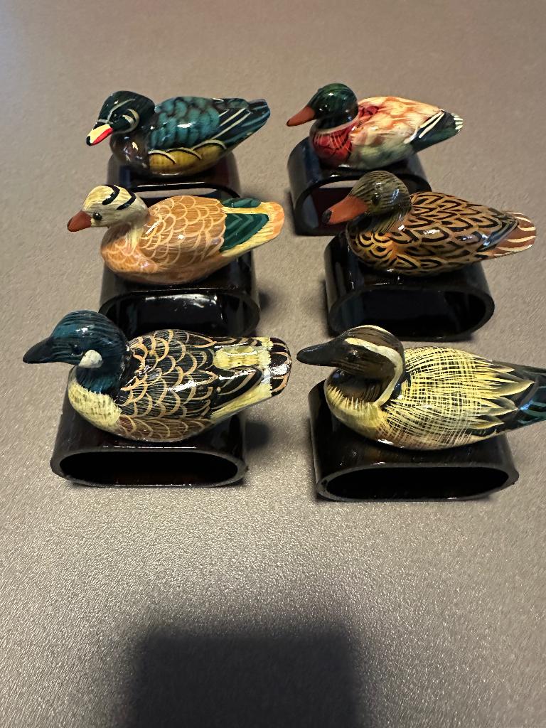 Zes houten servetringen, Ophalen, Overige materialen, Overige typen, Nieuw