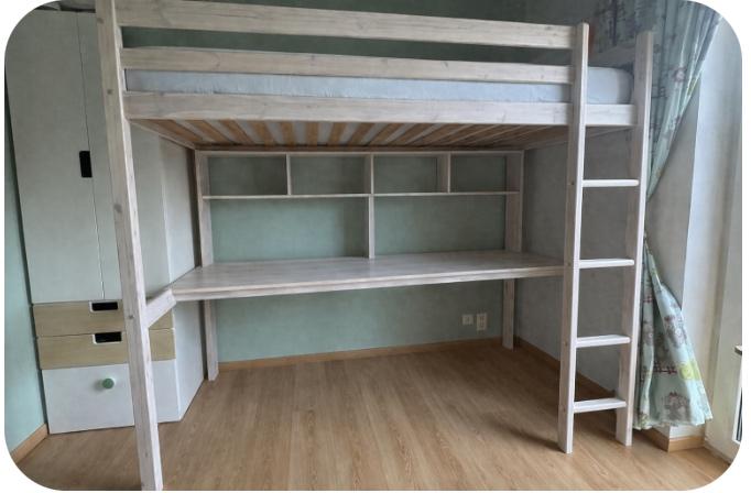 Bureaubed op de tussenverdieping (juniorama), Kinderen en Baby's, Ophalen, Gebruikt, Hoogslaper