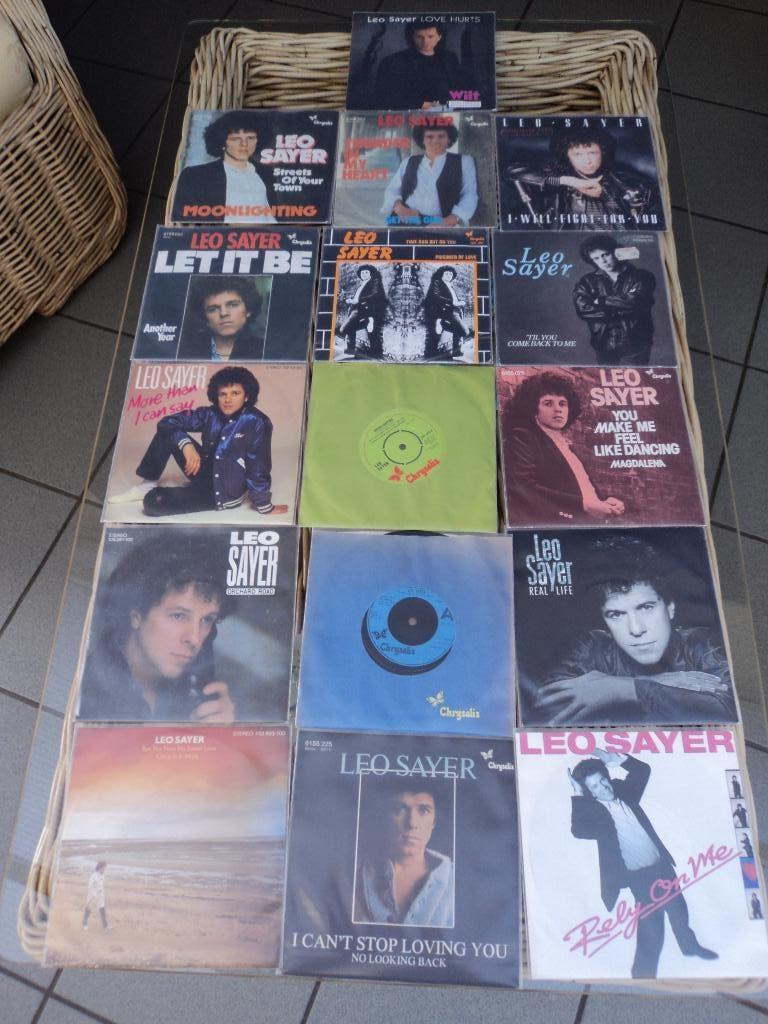 Leo Sayer lot van 16 singles voor 15 euro!, Gebruikt, 7 inch, Ophalen of Verzenden, Fotohoes