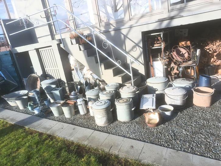 Grand lot d'objets divers en zinc, Antiquités & Art, Curiosités & Brocante, Enlèvement