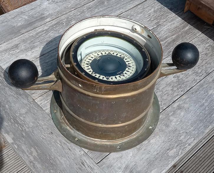 Très grand compas de navire anglais, Collections, Marine, Comme neuf, Autres types, Bateau à moteur ou Voilier, Enlèvement ou Envoi