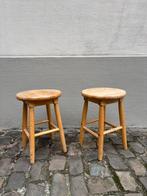 2 tabourets de bar vintage en bois massif IKEA ('90), 2 tabourets, 30 à 60 cm, Utilisé, Bois