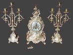 Vergulde Italiaanse garnituur Collection d'Art, Antiek en Kunst, Antiek | Klokken, Ophalen