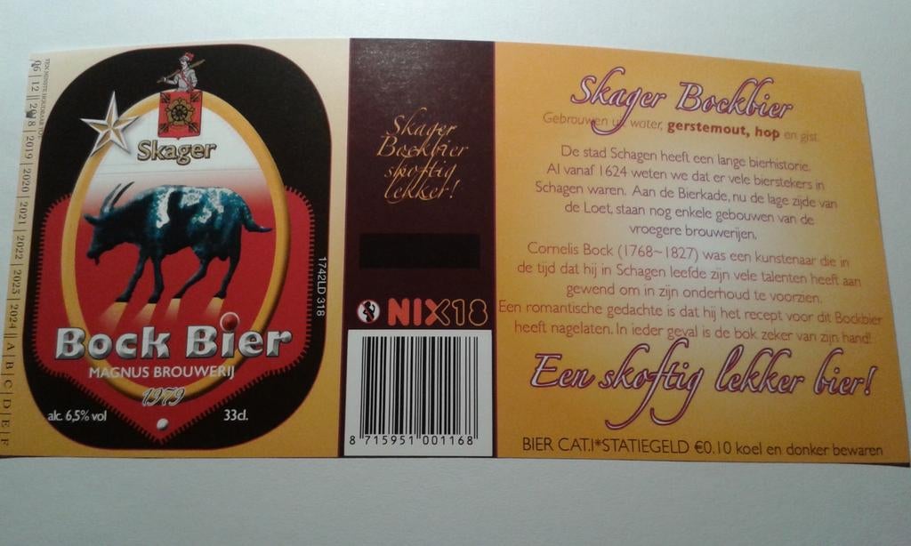 Étiquette de bière BOCK (Scheldebrouwerij, Belgique), Collections, Marques de bière, Enlèvement ou Envoi, Neuf
