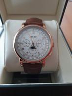 Mooi automatisch kalender horloge., Handtassen en Accessoires, Horloges | Heren, Overige merken, Leer, Staal, Polshorloge