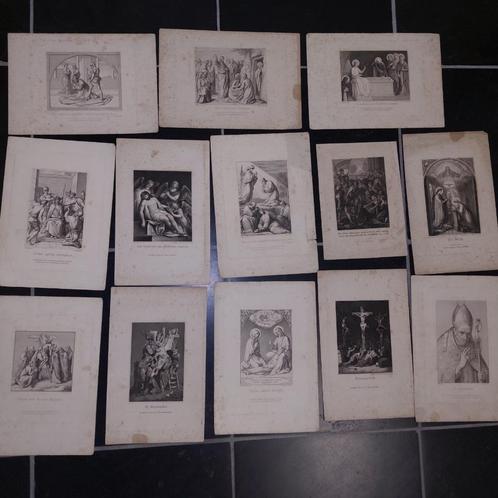 13 oude litho's, Antiek en Kunst, Curiosa en Brocante, Ophalen of Verzenden