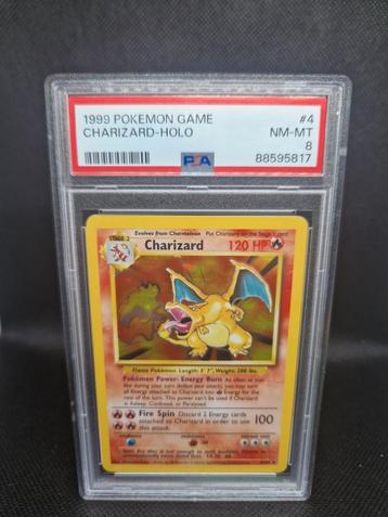 Charizard Holo Base Set PSA 8, Hobby en Vrije tijd, Ophalen of Verzenden, Zo goed als nieuw