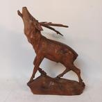 Vintage houtsculptuur hert (H36cm), Ophalen of Verzenden