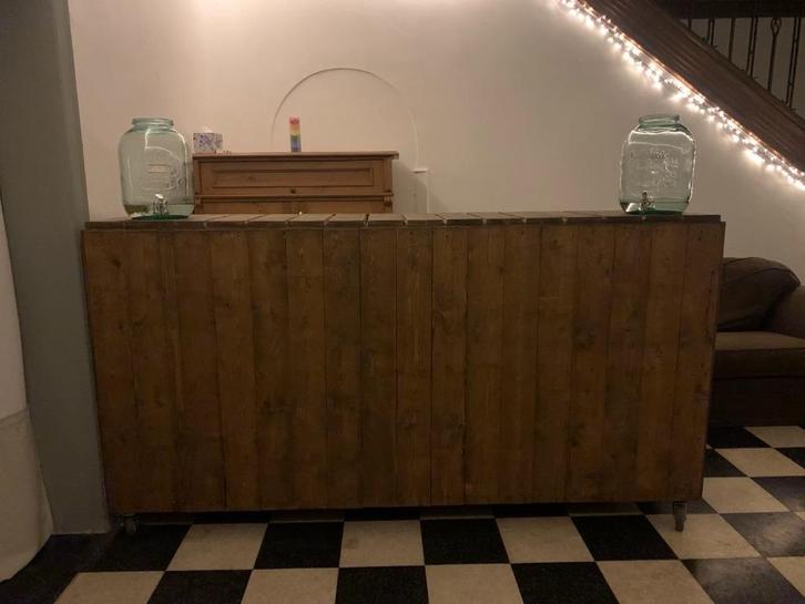 Houten toog (mobiele bar), Huis en Inrichting, Barren, Zo goed als nieuw, Ophalen of Verzenden