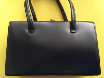 Vintage handtas blauw met knipsluiting beschikbaar voor biedingen