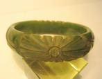 Antieke hand gesneden bakeliet armband, getest ca 1940, Verzenden, Overige materialen, Armband