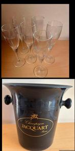 6 champagne glazen jacquart  glazen met emmer, Verzamelen, Ophalen of Verzenden