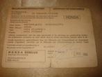 Ancien Certificat de Conformité Moto HONDA CL250SC 1983, Motos, Modes d'emploi & Notices d'utilisation, Honda