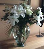 Prachtige Vintage "Blown-in-Cage" Vaas – Handgeblazen Glas, Enlèvement