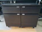 IKEA MALM Ladeblok op wielen, zwartbruin, 42x59 cm - 2stuks, Huis en Inrichting, Kasten | Ladekasten, Ophalen, Minder dan 50 cm