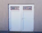 PVC dubbele buitendeur halfglas, Ophalen, Gebruikt, 120 cm of meer, Buitendeur