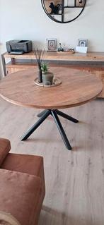 Ronde eettafel van mangohout, Ophalen, Zo goed als nieuw, Rechthoekig