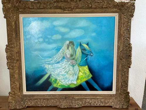 Tableau de Marguerite Brouhon l’espace bleu, Antiek en Kunst, Kunst | Schilderijen | Klassiek, Ophalen