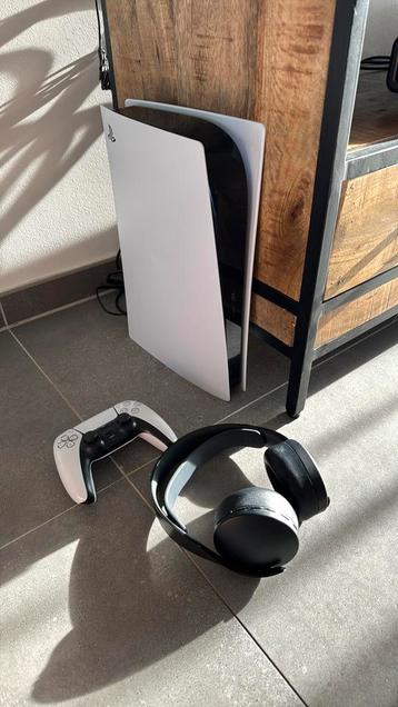 PS5 digital + controller + pulse 3D headset, Enlèvement, Comme neuf