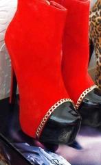 Luxe rode laarzen met stiletto hak maat 38, Kleding | Dames, Ophalen of Verzenden, Zo goed als nieuw
