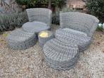 Rotanzetels met bijzettafel, Tuin en Terras, Gebruikt, Rotan, Bijzettafel, Loungeset