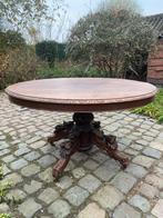 Bruine antieke tafel, Tuin en Terras, Tuintafels, Ophalen, Gebruikt, Ovaal, Hout