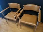 2 vintage bruine stoelen, Huis en Inrichting, Stoelen, Ophalen, Twee, Bruin, Vintage