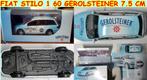 FIAT STILO SCHAAL 1 60 GEROLSTEINER 7,5 CM, Hobby en Vrije tijd, Modelauto's | 1:43, Verzenden, Nieuw, Auto
