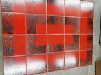 Engelse retro wandtegels rood met zilvergrijs blad, ca 50m2, Doe-het-zelf en Bouw, Tegels, Ophalen, Nieuw, 10 m² of meer, Wandtegels
