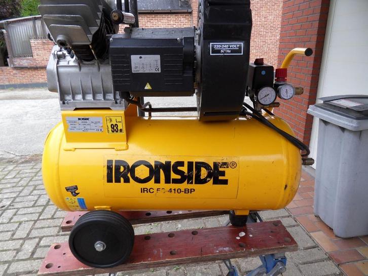 Ironside compressor 50L, Doe-het-zelf en Bouw, Compressors, Gebruikt, 6 tot 10 bar, 25 tot 100 liter, Ophalen