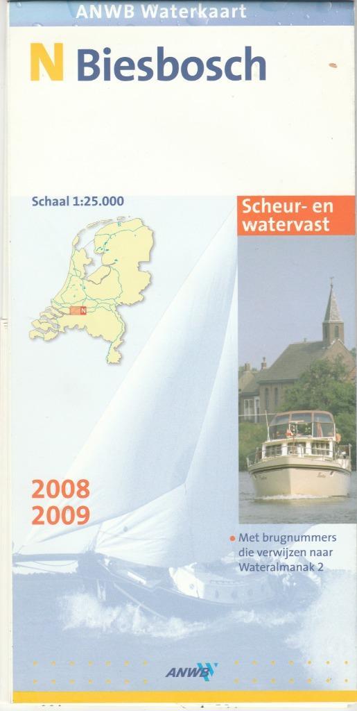 Kaart van de Biesbosch op 1:25.000, Boeken, Reisgidsen, Gelezen, Overige typen, Benelux, Overige merken, Verzenden