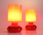 2 Vintage Ikea lampen - Lykta tafellampen - Mushroom rood, Ophalen of Verzenden, Zo goed als nieuw, Glas
