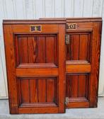 Antiek Britse Library kostschool deurtjes massief PITCH PINE, Ophalen
