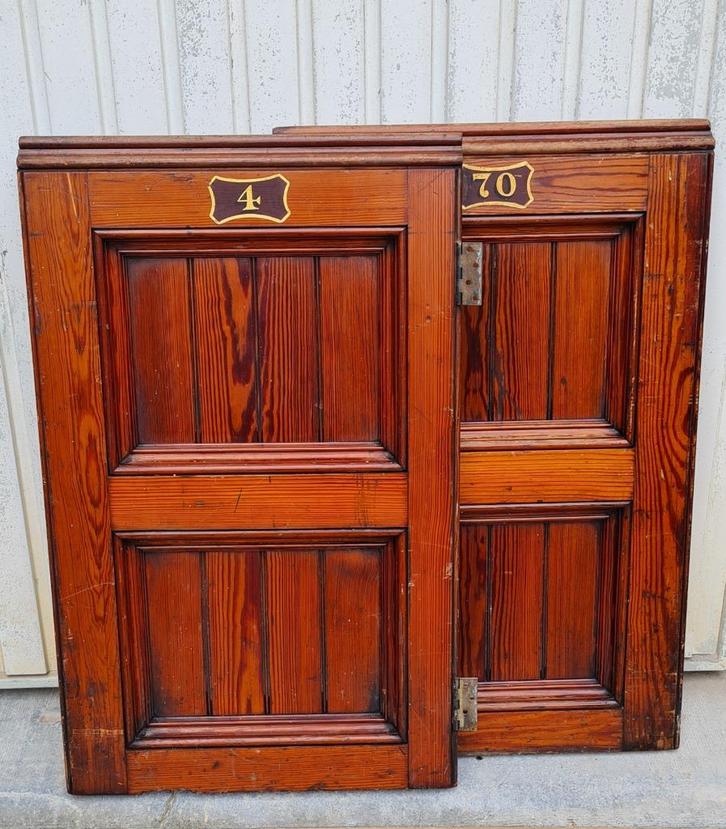 Antiek Britse Library kostschool deurtjes massief PITCH PINE, Antiek en Kunst, Kunst | Overige Kunst, Ophalen