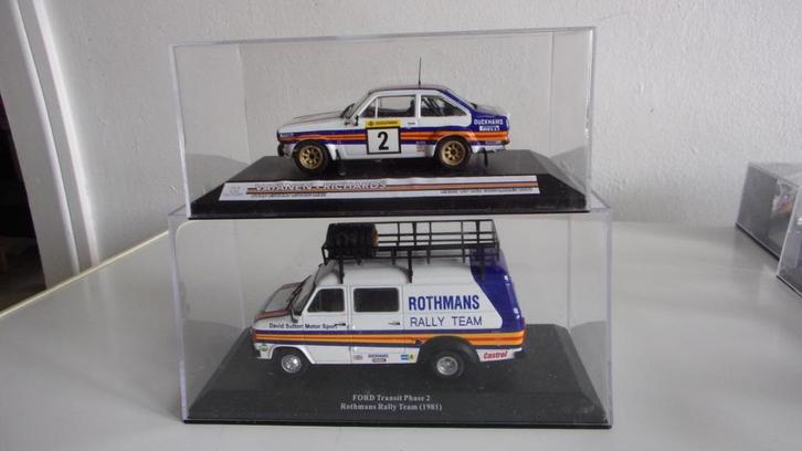FORD ESCORT RS VATANEN + TRANSIT ROTHMANS.IXO 1/43 IMPEC, Hobby en Vrije tijd, Modelauto's | 1:43, Zo goed als nieuw, Auto, Overige merken