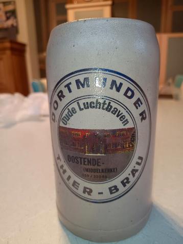 Bierpot kruik Dortmunder oude luchthaven Oostende, Verzamelen, Ophalen of Verzenden