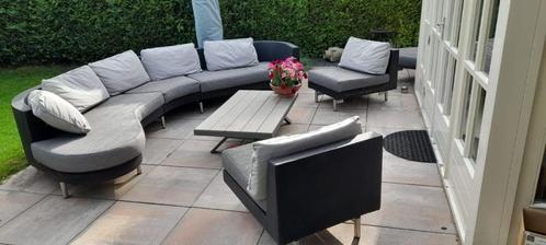 Loungeset curved, Tuin en Terras, Tuinsets en Loungesets, Zo goed als nieuw, Loungeset, Overige materialen, 7 zitplaatsen, Bank